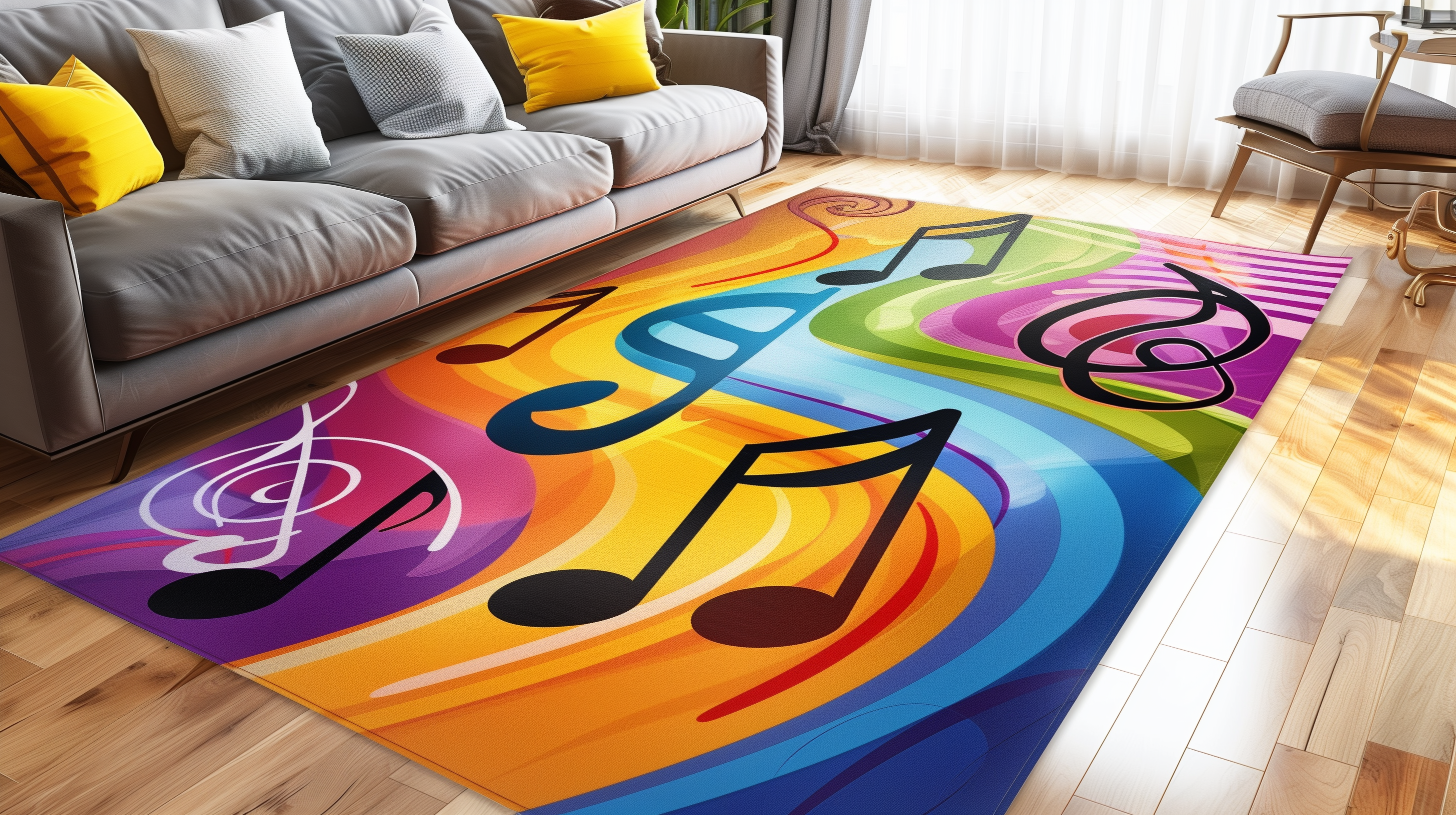 Alfombra vinílica personalizada con diseño de guitarra